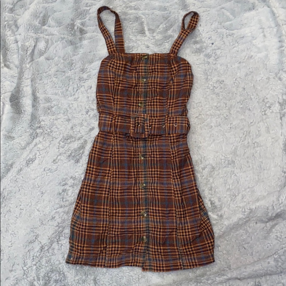 American Eagle Plaid Button Down Dress